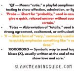 Current Gen Z Slang (10 March 2026): QT, Probs, Totes, V, and XOXOXOXO