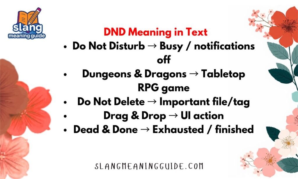 DND Meaning in Texting: What It Really Means and How People Use It