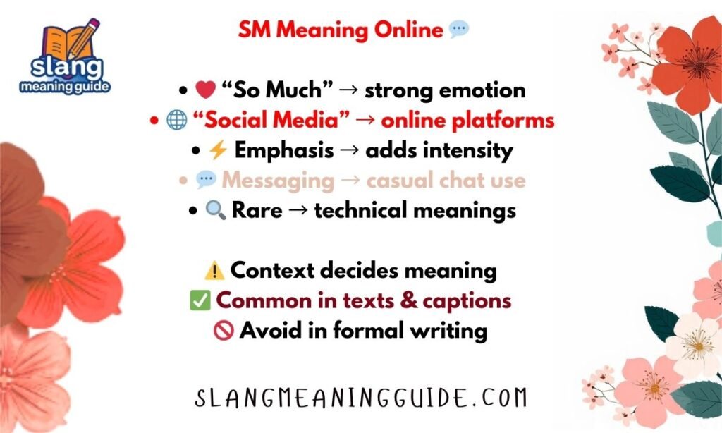 SM Meaning in Text: What It Really Stands For