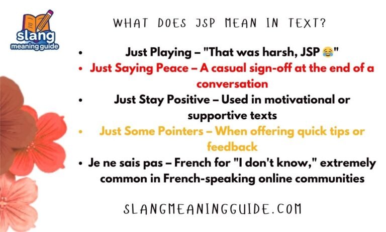 What Does JSP Mean in Text? Full Slang Guide