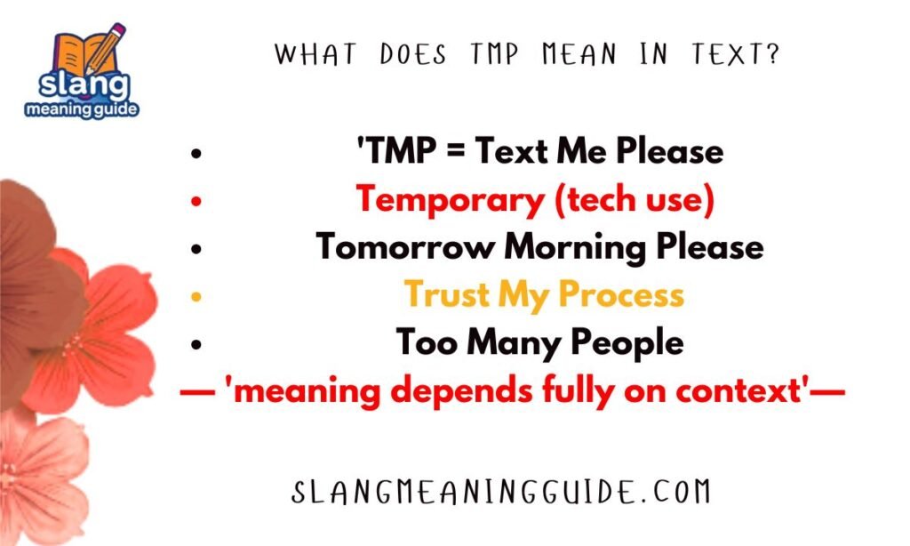 What Does TMP Mean in Text? Full Guide