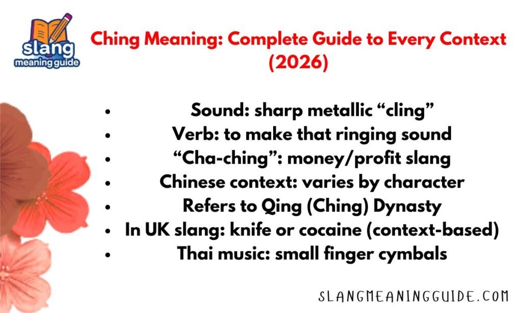 Ching Meaning: Complete Guide to Every Context (2026)