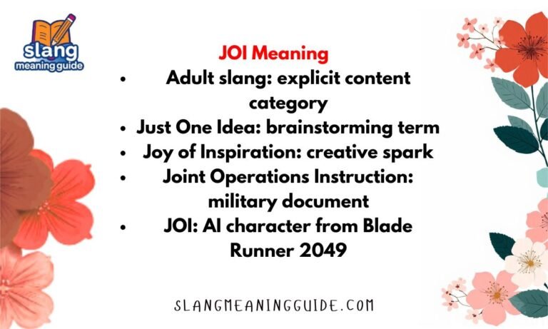 JOI Meaning Slang: What It Really Means Online