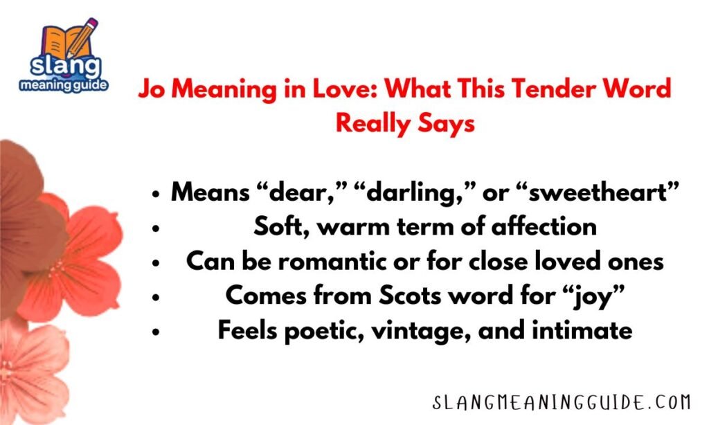 Jo Meaning in Love: What This Tender Word Really Says