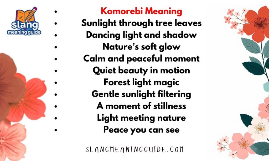 Komorebi Meaning: The Beautiful Japanese Word for Sunlight Through Trees