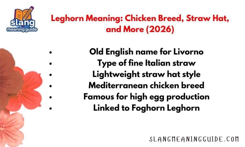 Leghorn Meaning: Chicken Breed, Straw Hat, and More (2026)