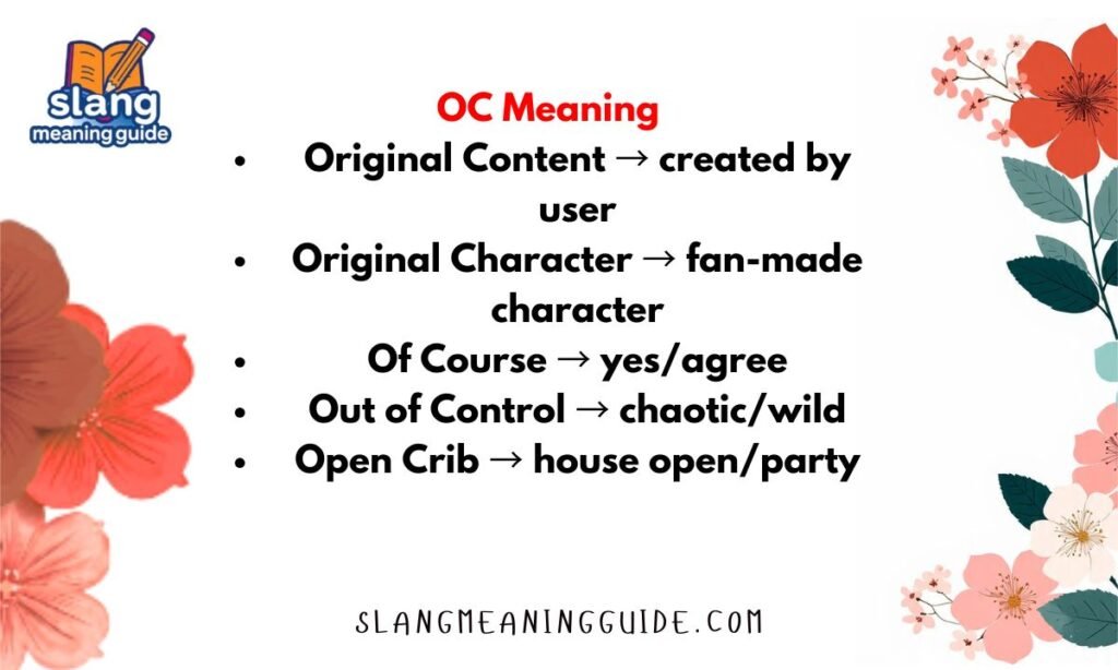 OC Meaning in Text: What It Really Stands For