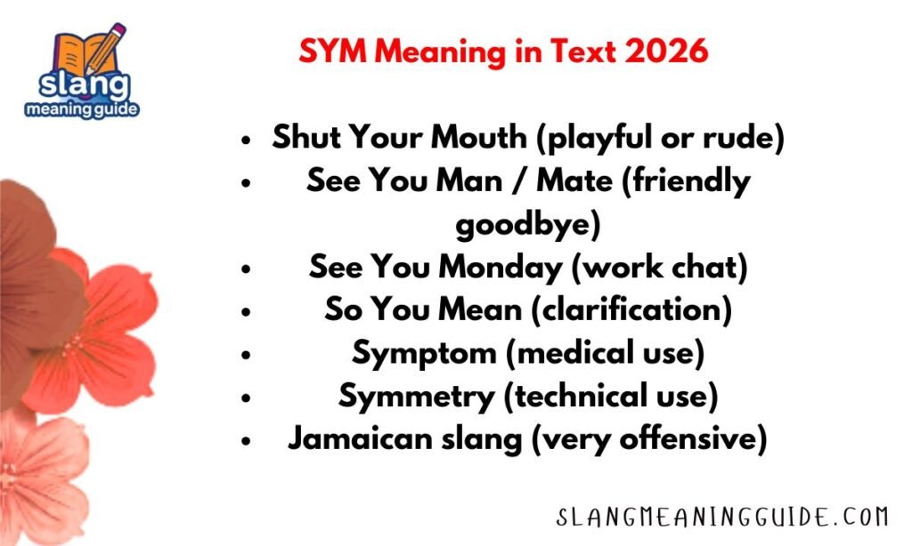 SYM Meaning in Text 2026: What Does SYM Stand For in Chat?