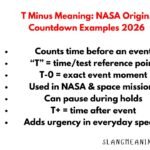 T Minus Meaning: NASA Origin, Countdown Examples 2026