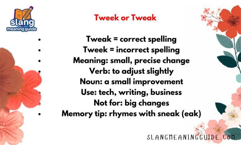 Tweek or Tweak: Which Spelling Is Actually Correct?