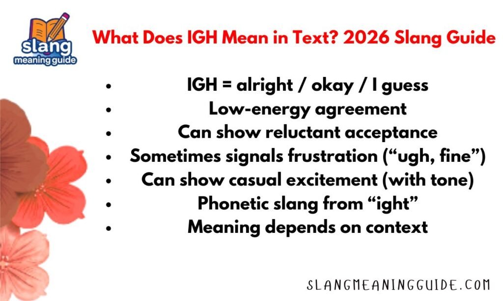 What Does IGH Mean in Text? 2026 Slang Guide