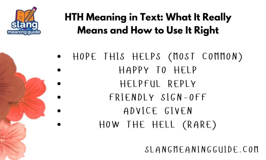 HTH Meaning in Text: What It Really Means and How to Use It Right