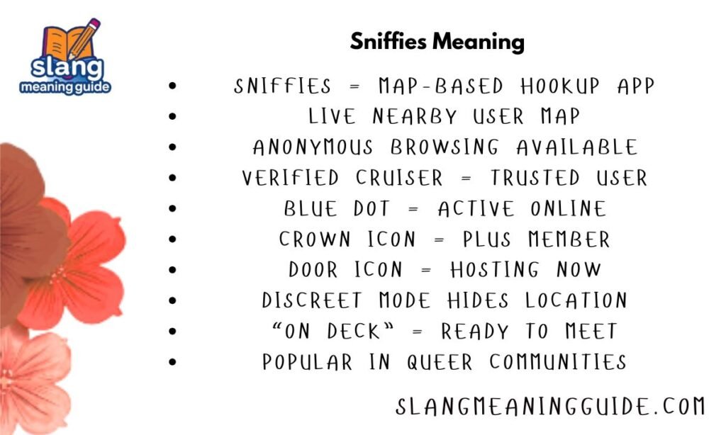 Sniffies Meaning: Every Term, Symbol & Feature Explained (2026)