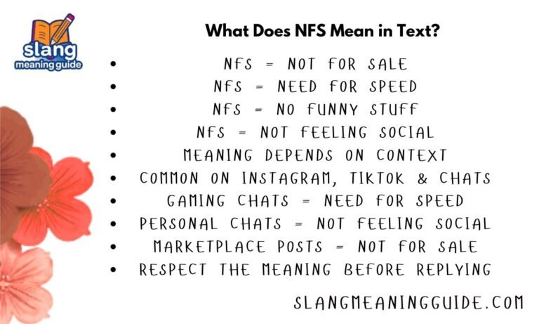 What Does NFS Mean in Text Slang Meanings, Examples & How to Respond