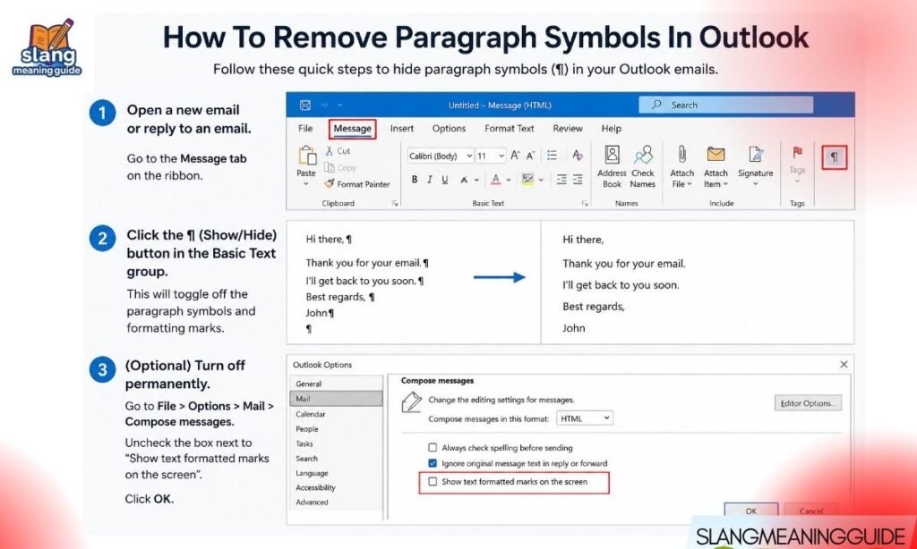 How To Remove Paragraph Symbols In Outlook (Fast Fix)