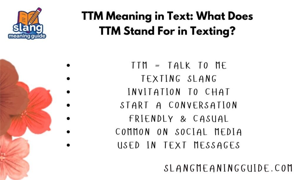 TTM Meaning in Text What Does TTM Stand For in Texting